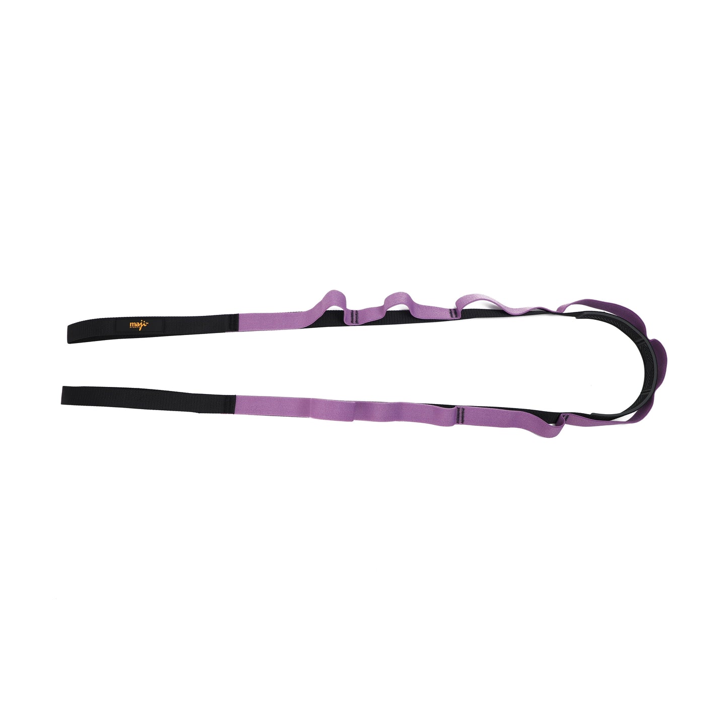 Maji Sports Elastic Yoga Straps with 9 Loops - Purple/Black